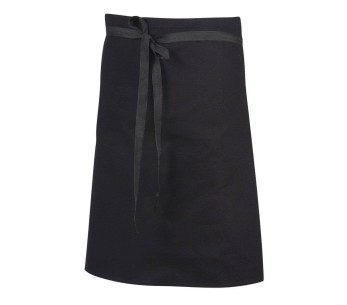 Avental de cozinha Robur Phoenix preto misto meio-chefe 100% algodão