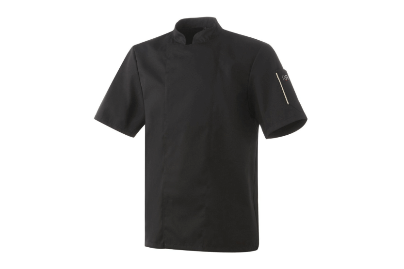 Robur Nero casaco de cozinha misto de manga curta, preto