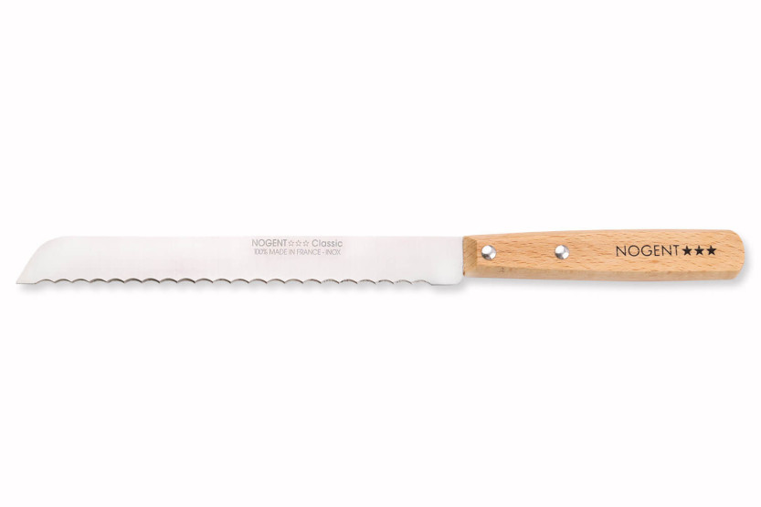 Coltello da pane Nogent Classic 19 cm con manico in legno di faggio