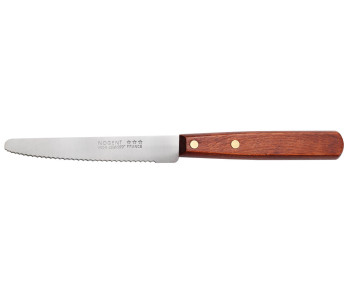 Cuchillo de mesa Nogent Classic , hoja dentada de 11 cm, mango de carpe color cerezo