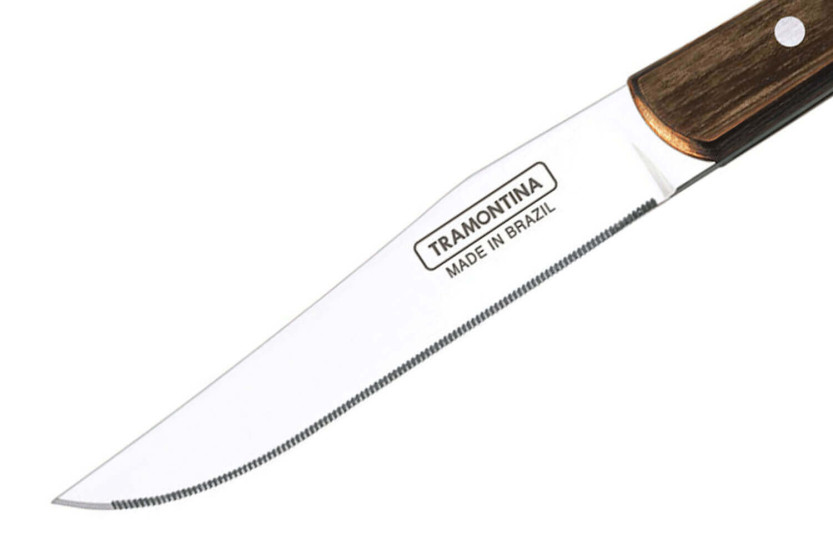 Sæt med 12 Tramontina franske steakknive med mikrosavtakket blad