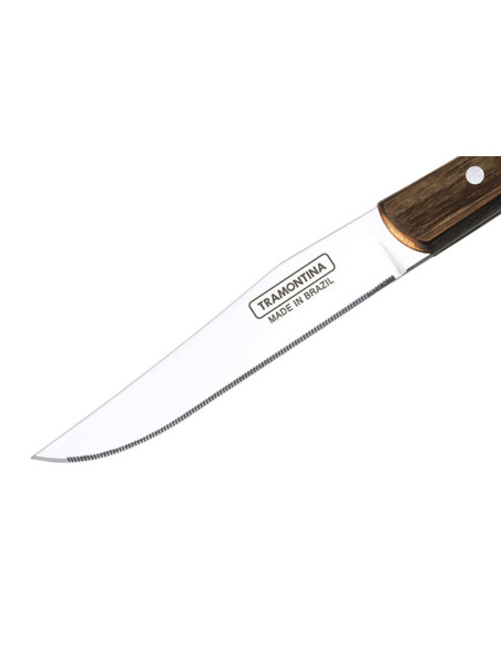 Sæt med 12 Tramontina franske steakknive med mikrosavtakket blad