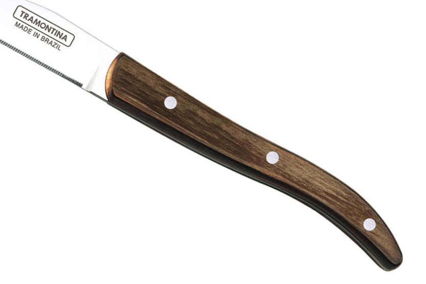 Sett med 12 Tramontina franske steakkniver med mikrotannet blad