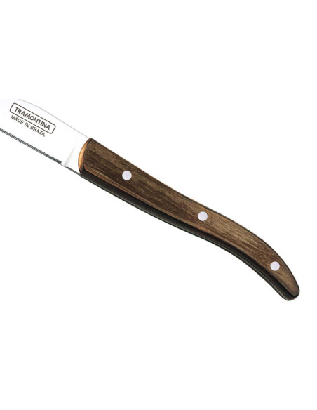 Sett med 12 Tramontina franske steakkniver med mikrotannet blad