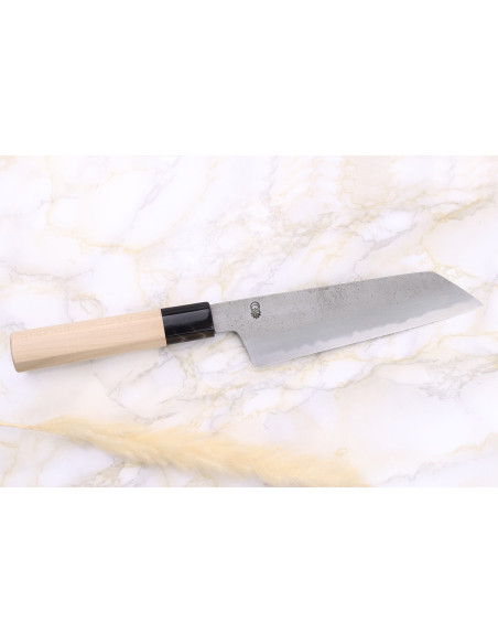 Faca Sakai Kikumori Kikuzuki Rin 18cm santoku kiritsuke japonesa feita à mão