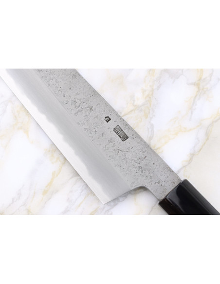 Sakai Kikumori Kikuzuki Rin 18 cm santokukniv kiritsuke japansk håndlaget