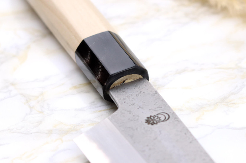 Sakai Kikumori Kikuzuki Rin 18cm cuchillo santoku kiritsuke japonés hecho a mano