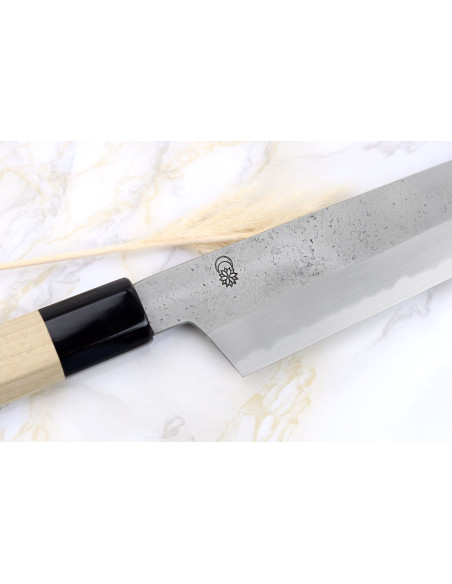 Sakai Kikumori Kikuzuki Rin 21cm kokkiveitsi kiritsuke japanilainen käsintehty veitsi