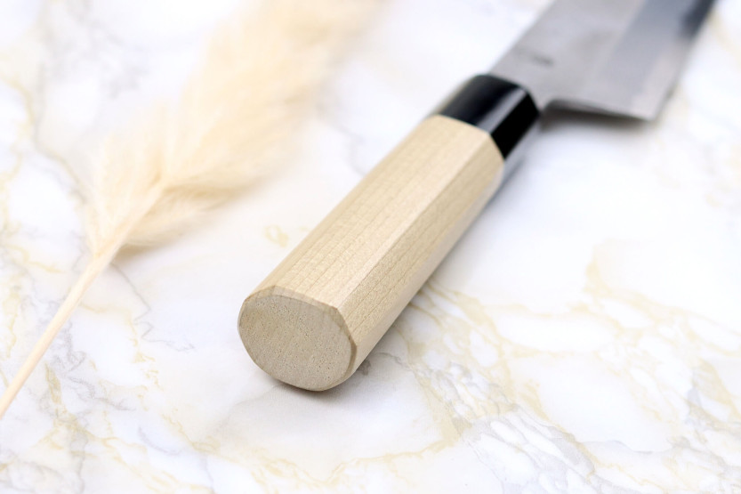 Sakai Kikumori Kikuzuki Rin 21cm koksmes kiritsuke japans handgemaakt