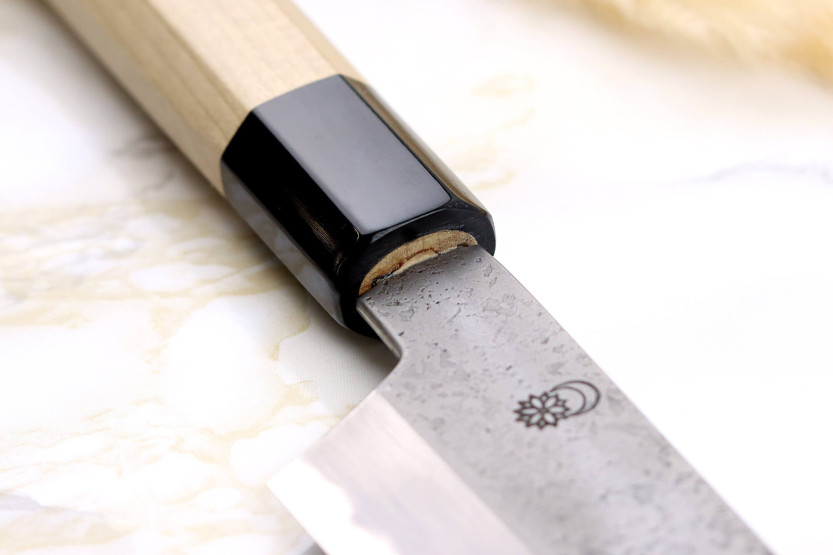 Sakai Kikumori Kikuzuki Rin 21cm koksmes kiritsuke japans handgemaakt