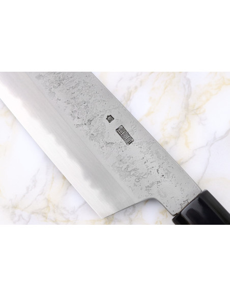 Sakai Kikumori Kikuzuki Rin 18cm cuchillo santoku japonés hecho a mano