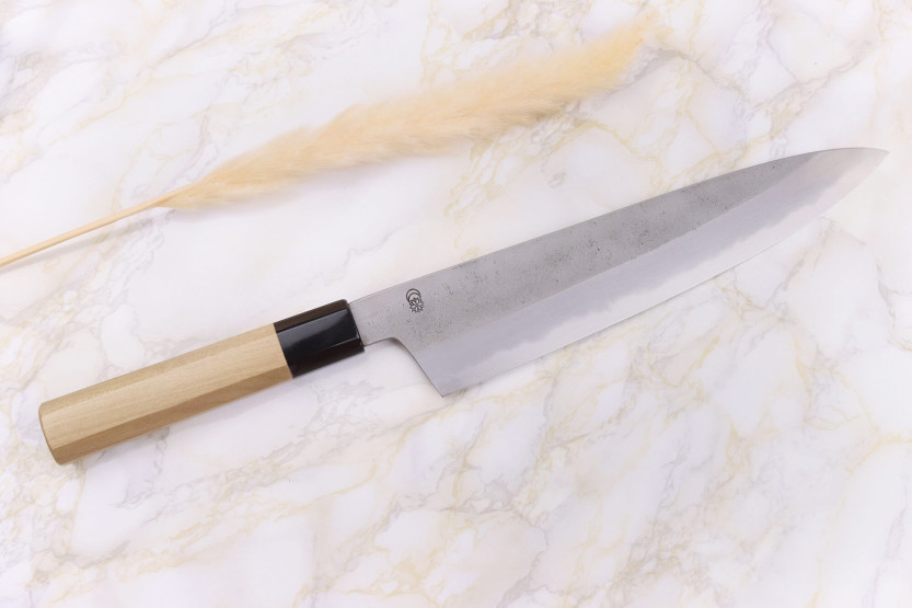Sakai Kikumori Kikuzuki Rin 24 cm japansk hantverksmässig kockkniv