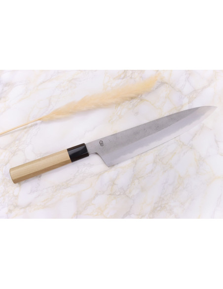 Sakai Kikumori Kikuzuki Rin 24cm japanilainen käsintehty kokkiveitsi