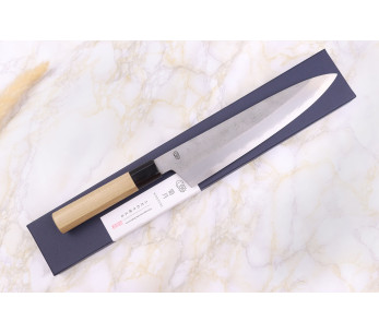 Sakai Kikumori Kikuzuki Rin 24 cm japansk hantverksmässig kockkniv 2