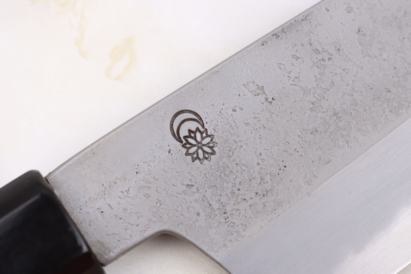Sakai Kikumori Kikuzuki Rin 24cm japansk handgjord kockkniv