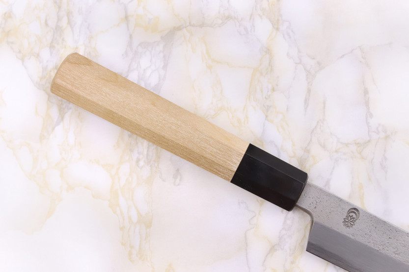Sakai Kikumori Kikuzuki Rin 27 cm kiritsuke yanagiba japansk håndlaget kniv