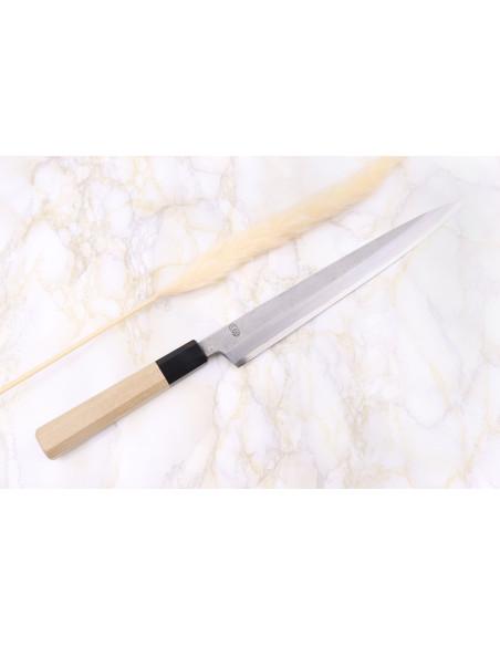 Sakai Kikumori Kikuzuki Rin 24cm japanilainen käsintehty yanagiba veitsi
