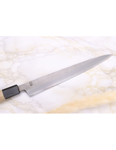 Sakai Kikumori Kikuzuki Rin 24cm japanilainen käsintehty yanagiba veitsi