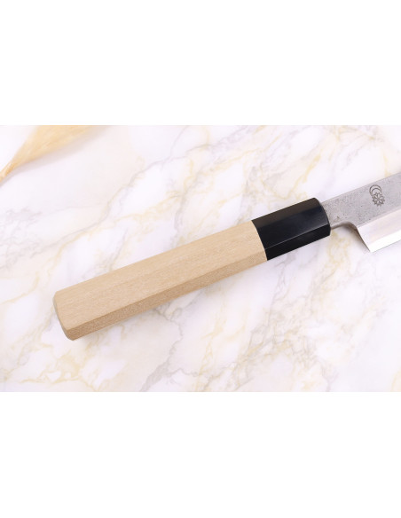 Sakai Kikumori Kikuzuki Rin 24cm cuchillo japonés hecho a mano yanagiba