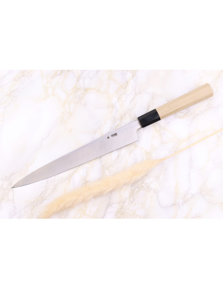 Sakai Kikumori Kikuzuki Rin 24 cm japansk håndlavet yanagiba-kniv