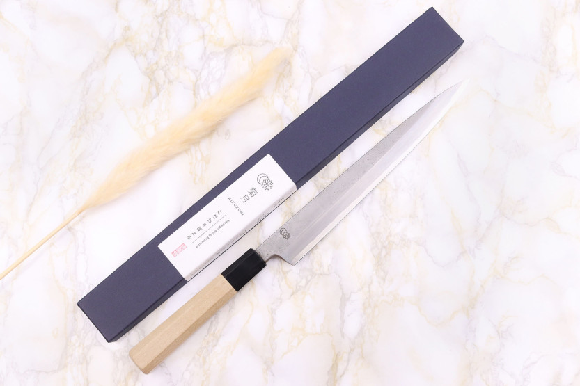 Sakai Kikumori Kikuzuki Rin 24 cm japansk håndlaget yanagibakniv