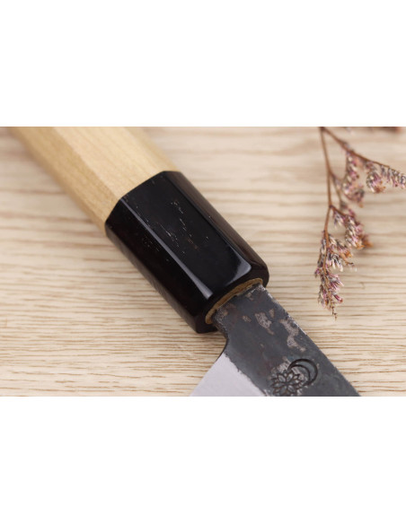 Sakai Kikumori Kikuzuki Kuro 13,5cm universeel kiritsuke mes, handgemaakt in Japan