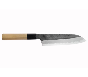 Sakai Kikumori Kikuzuki Kuro 18cm santoku veitsi, japanilainen käsintehty