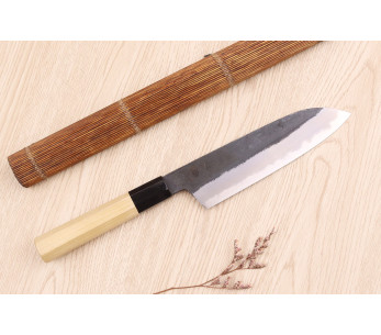 Sakai Kikumori Kikuzuki Kuro 18cm santokukniv, japansk handgjord 2