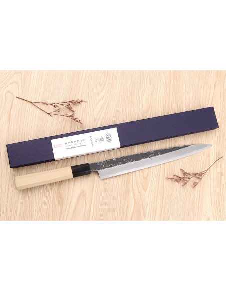 Sakai Kikumori Kikuzuki Kuro 24cm japansk handgjord yanagibakniv