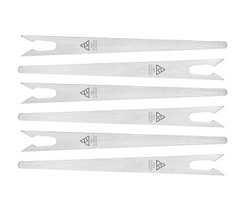 Set di 6 plettri da aperitivo Triangle in acciaio inox
