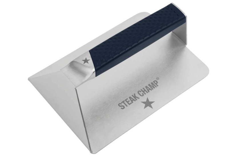 Steak Champ grill- og stegepladepresse i rustfrit stål 19 x 13 x 6,5 cm