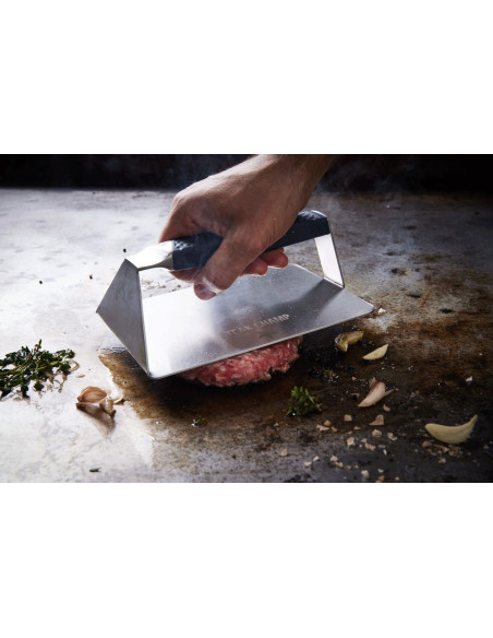 Steak Champ pressa per griglia e piastra in acciaio inox 19 x 13 x 6,5 cm