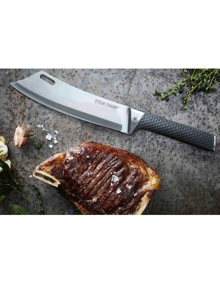 22cm Steak Champ barbecuemes met polymeer handvat