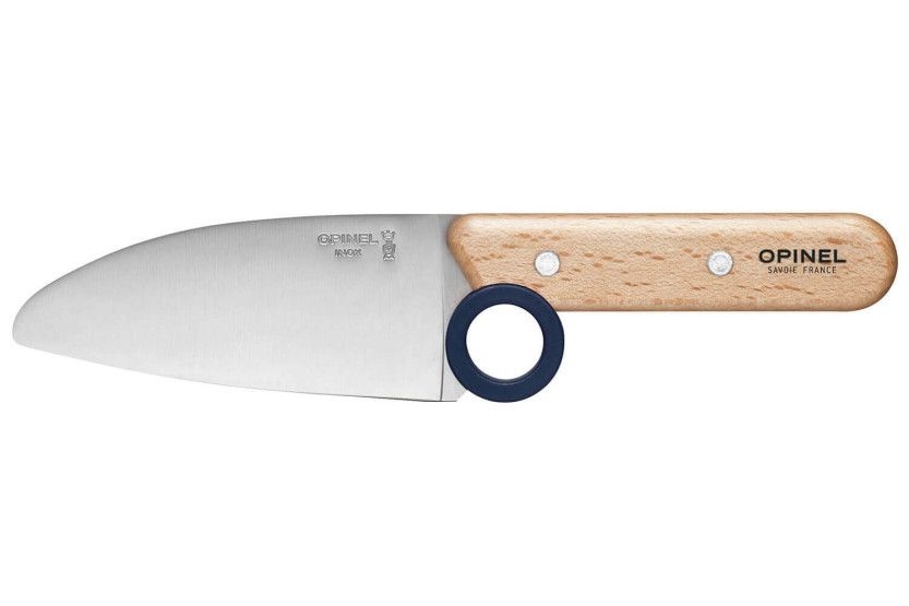 Opinel Le Petit Chef kniv + skreller + fingerbeskyttersett - Blå