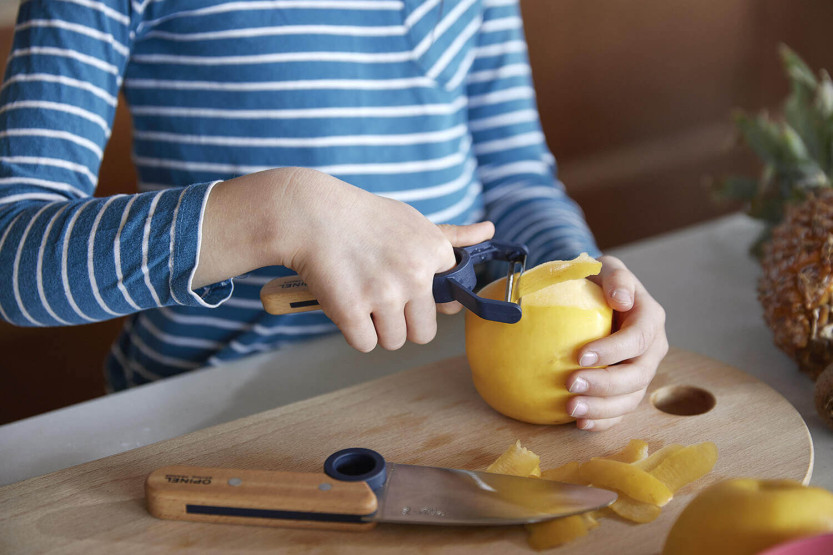 Opinel Le Petit Chef knife + peeler + finger guard set - Blue