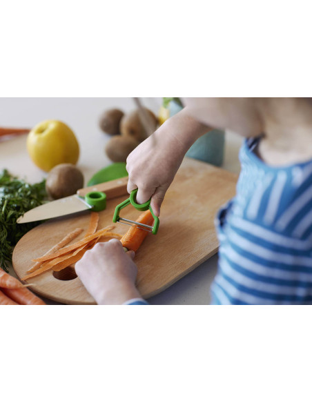 Opinel Le Petit Cuchillo de Chef + Pelador + Protector de Dedos - Verde