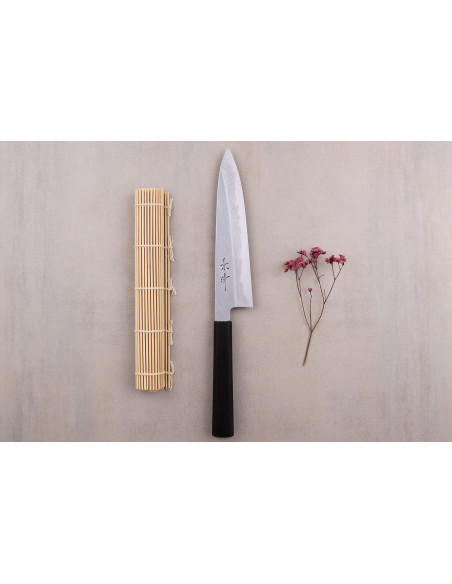 Handwerkliches japanisches Kochmesser Kagekiyo Damast Yoshikazu Tanaka 21cm + Saya