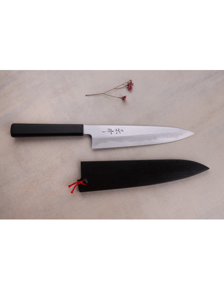 Kagekiyo Damascus Yoshikazu Tanaka 21cm käsintehty japanilainen kokkiveitsi + Saya
