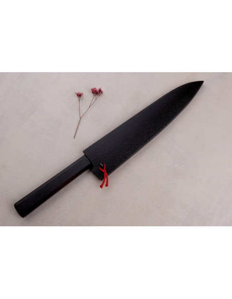 Kagekiyo Damascus Yoshikazu Tanaka 21 cm håndlavet japansk kokkekniv + Saya