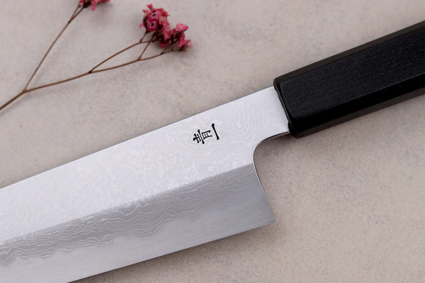 Kagekiyo Damascus Yoshikazu Tanaka 21cm + Saya handmade Japanese chef knife