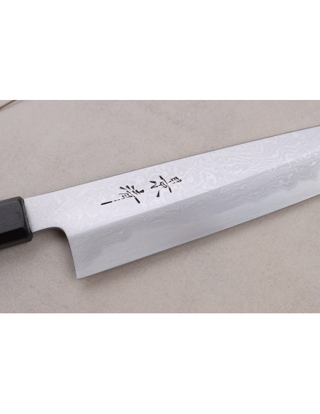 Kagekiyo Damasco Yoshikazu Tanaka 21cm cuchillo de chef japonés hecho a mano + Saya