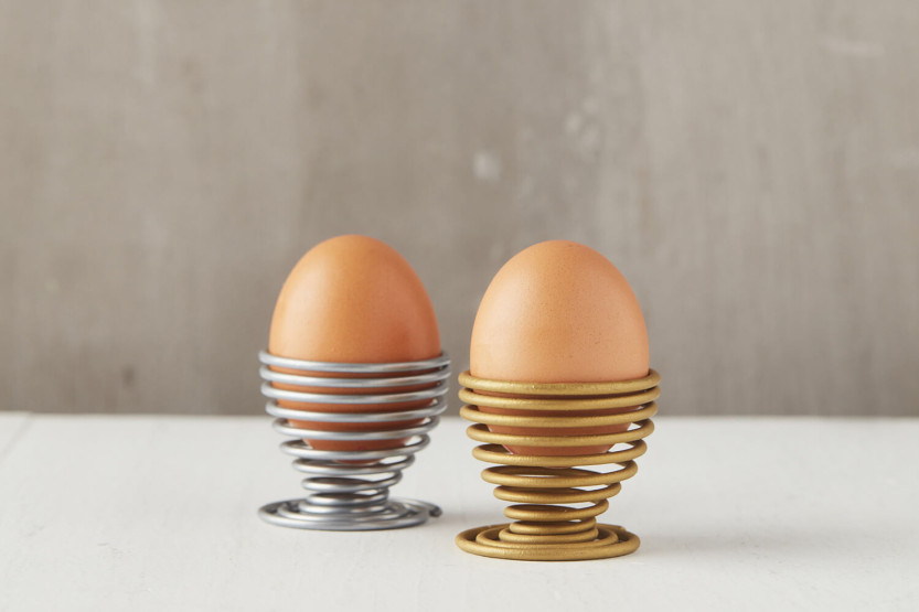 Spiral egg cup Point-Virgule Wire silver