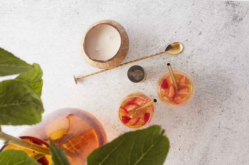 Cocktail-Löffel Point Virgule 26,5cm aus vergoldetem Edelstahl