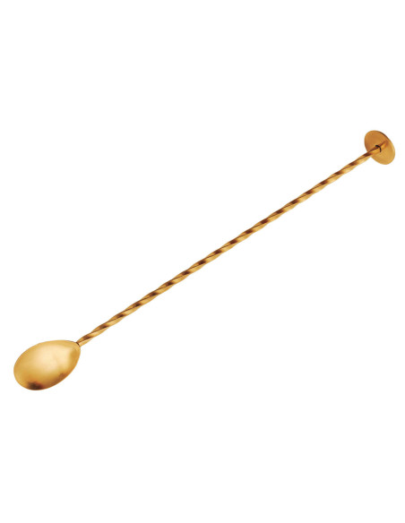 Colher de cocktail Point Virgule de 26,5 cm em aço inoxidável dourado