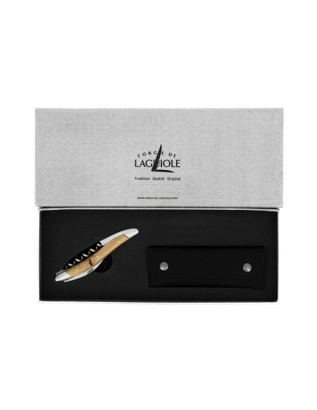 Coltello da cameriere per vino Forge de Laguiole con manico in legno di vite, finitura satinata