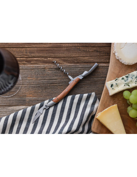 Cuchillo de camarero de vino Forge de Laguiole con mango de cepa de vid, acabado satinado