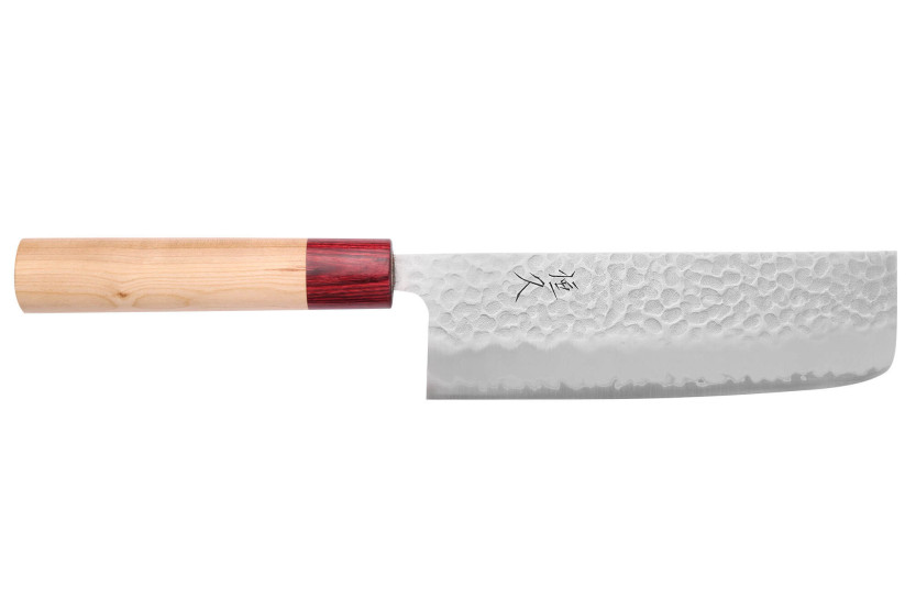Tsunehisa Aogami Super martillado 16.5cm cuchillo japonés nakiri hecho a mano