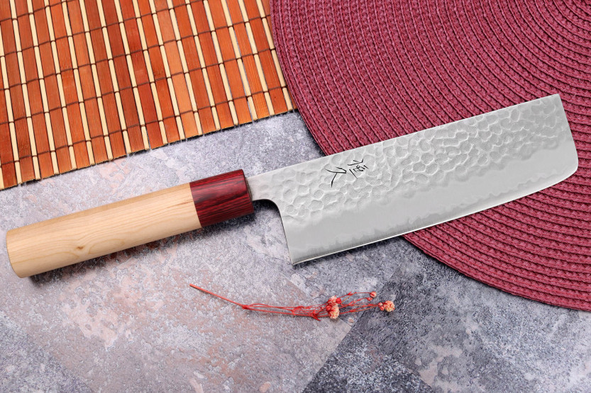 Tsunehisa Aogami Super hamret 16,5 cm håndlaget japansk nakiri-kniv