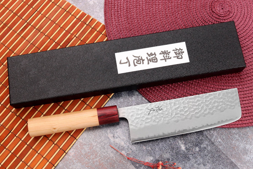 Tsunehisa Aogami Super hamret 16,5 cm håndlaget japansk nakiri-kniv