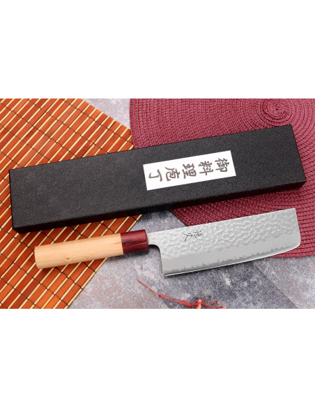 Tsunehisa Aogami Coltello giapponese nakiri super martellato da 16,5 cm fatto a mano